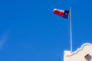 Texas Flag with Building